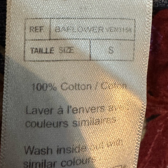 Celio Men’s Floral Button Up Shirt Navy Red Tan | Short Sleeve | Size S - Picture 4 of 9